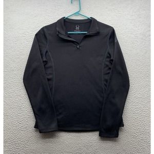 Spyder 1/4 Zip Jacket Womens Medium M Base Layer Hiking Outdoors‎ Wicking Black